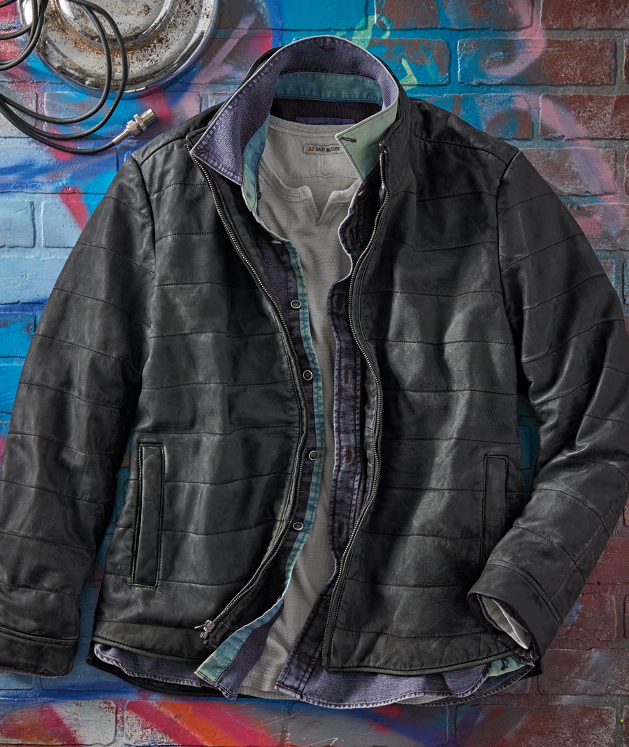 Double Lifetime <br> Quilted Leather Jacket</br>