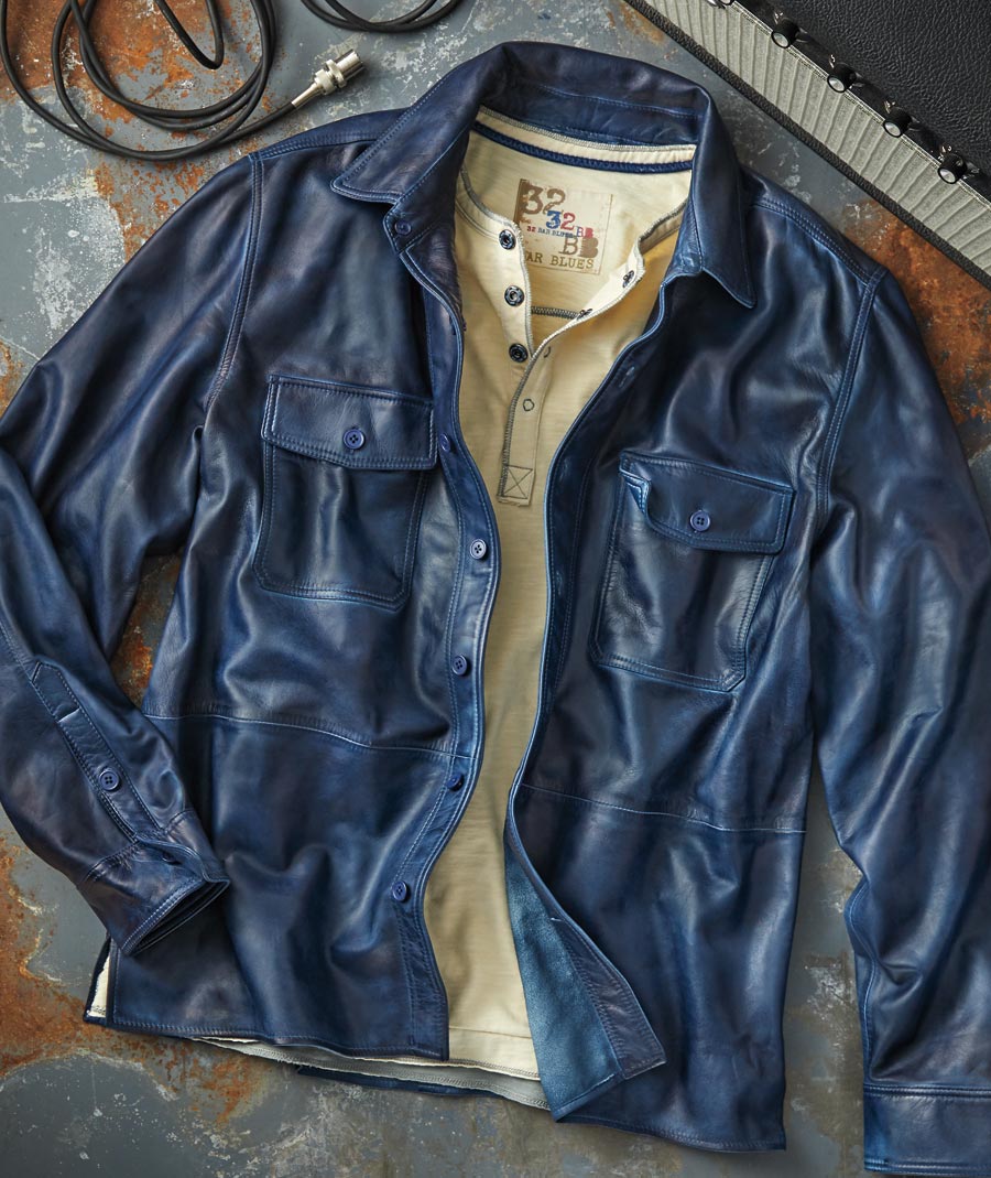 Rambler's Blues <br> Leather Shirt-Jac</br>