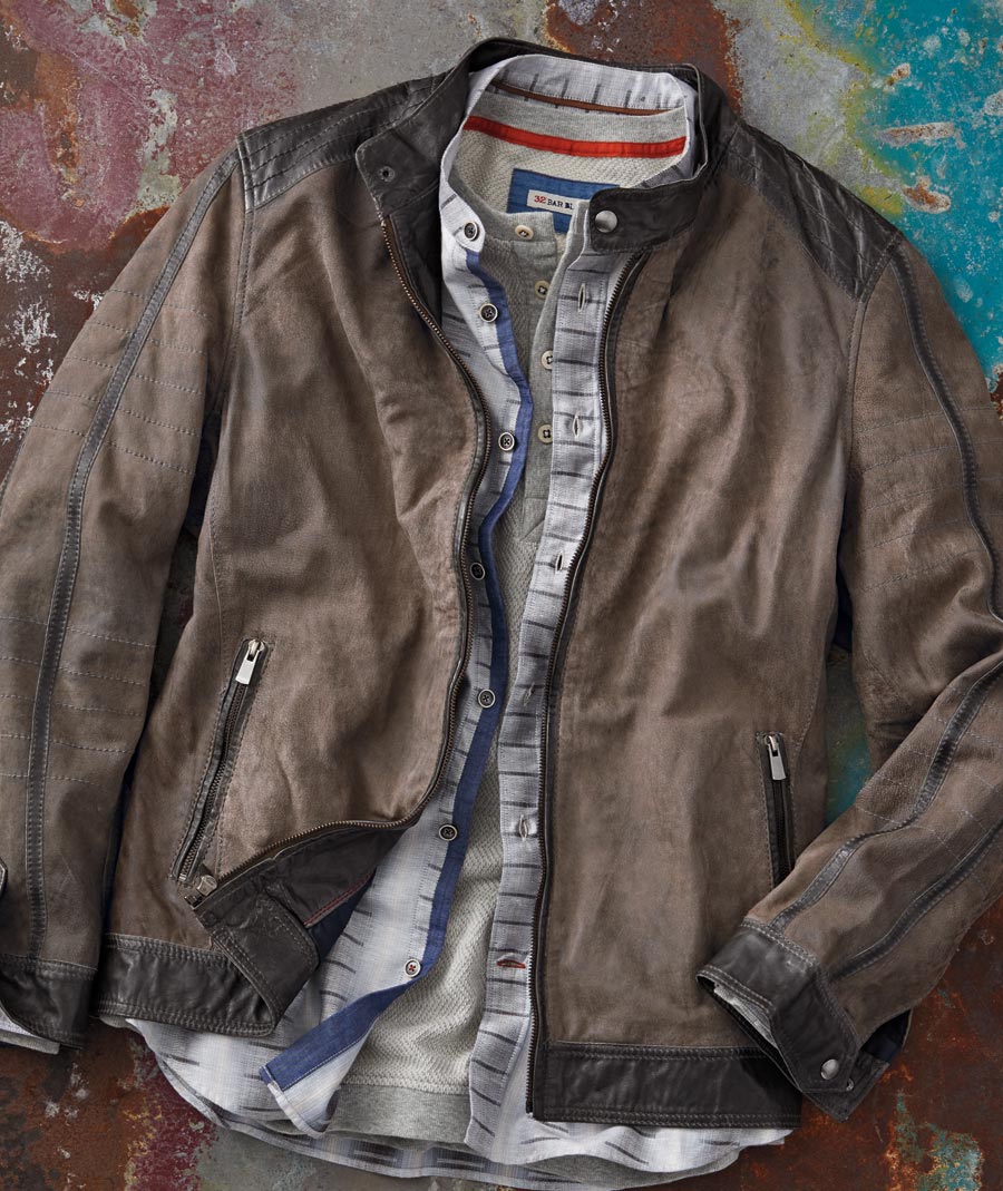 Beyond The Fast Lane <br> Nubuck Moto Jacket</br>