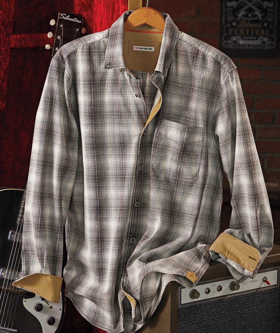 Into The Shadows <br> Cotton Plaid Shirt</br>