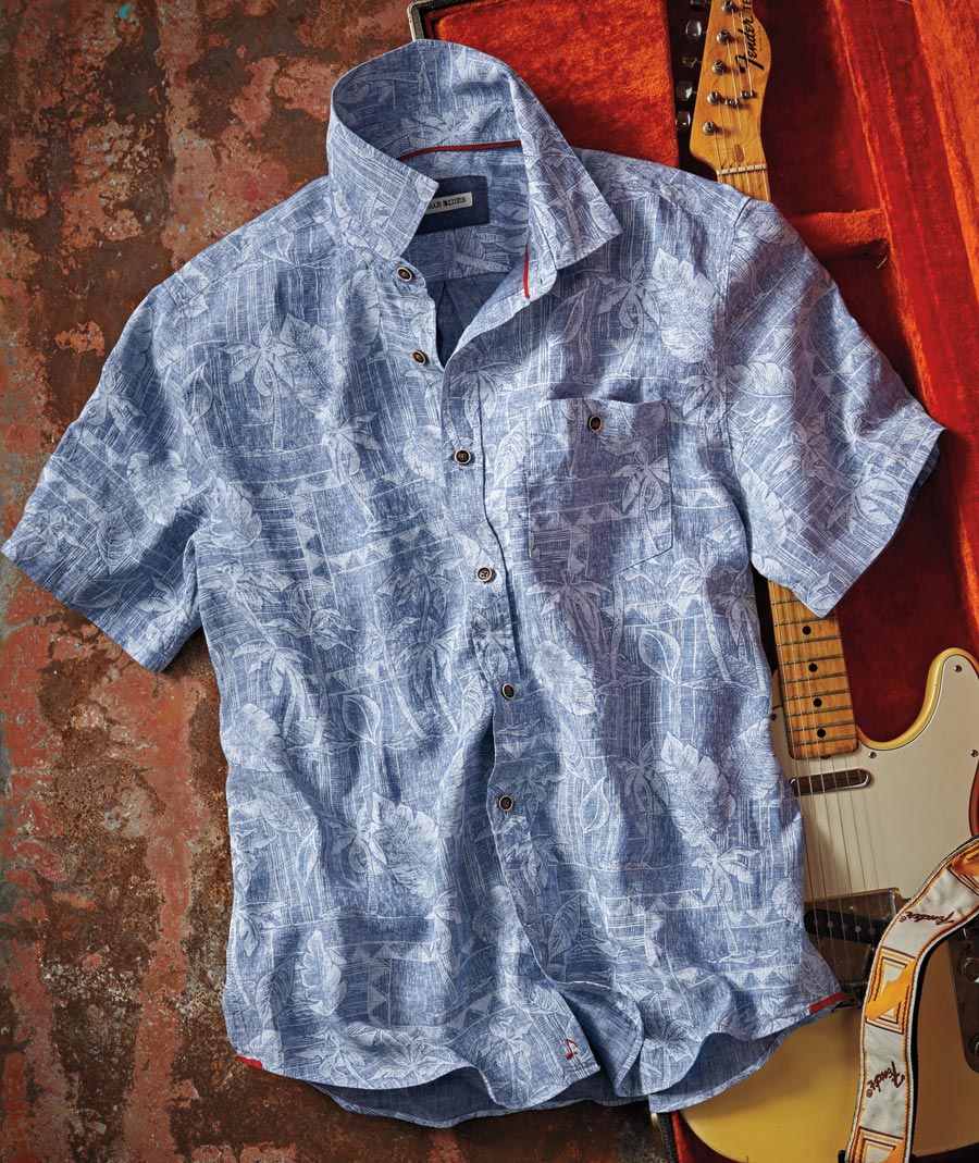 Edge Of The Ocean <br> Linen Print Shirt</br>