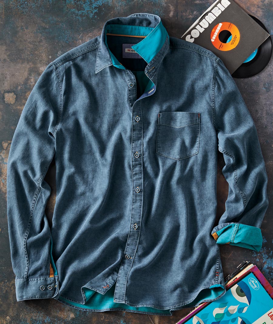 Blue Duke <br> Inidigo Twill Shirt</br>