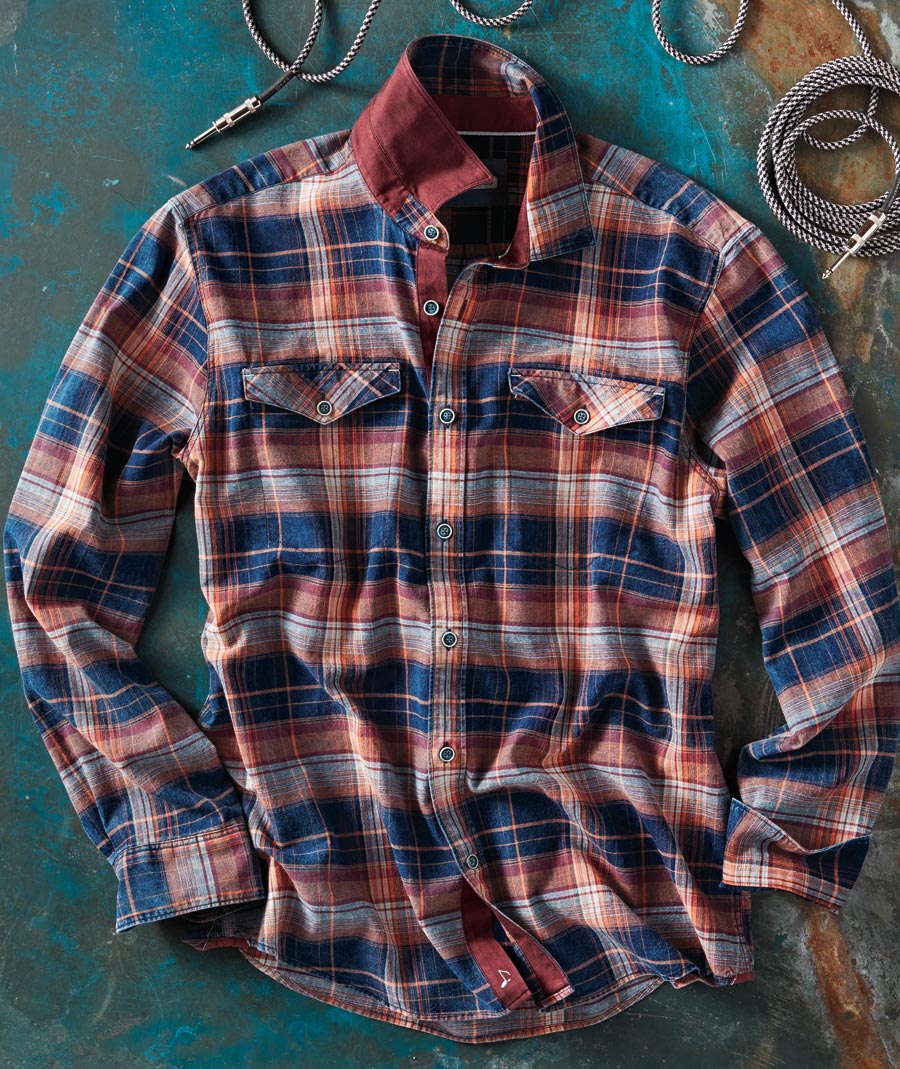 Morning At Midnight <br> Indigo Plaid Shirt</br>