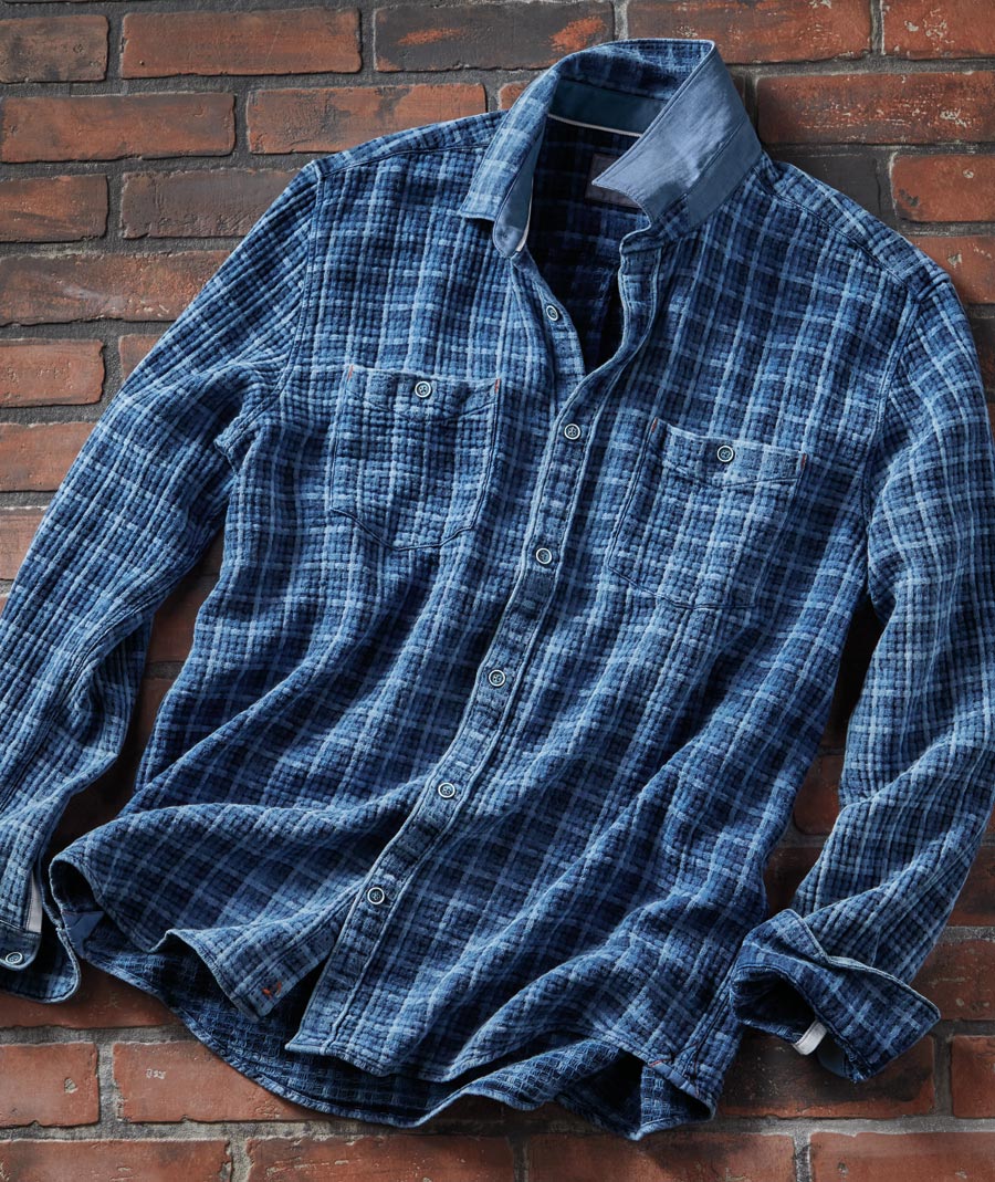 Bounce Blues <br> Indigo Cotton Shirt</br>