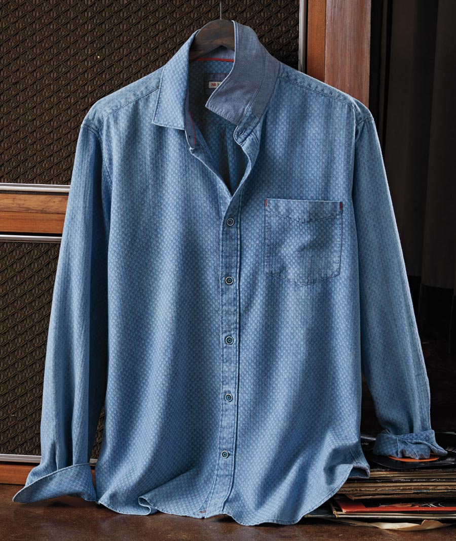 Follow Me Up <br> Indigo Dobby Shirt</br>