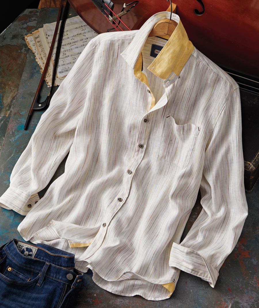 Smile At Me <br> Space Dyed Linen Shirt</br>