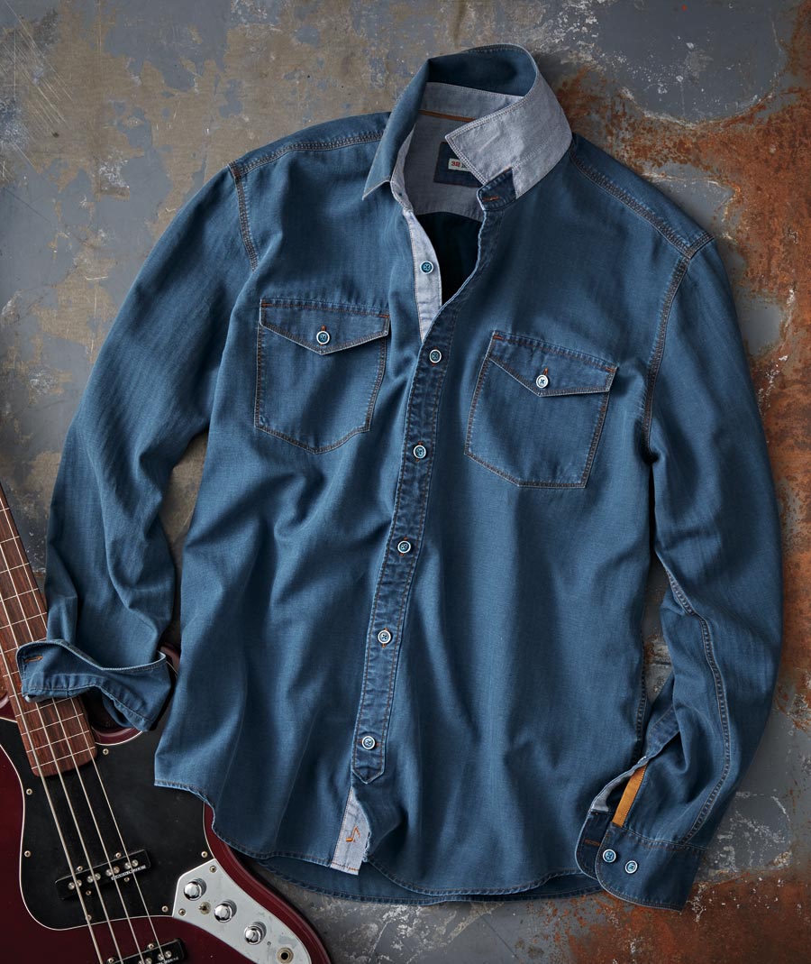 Blue's Good Groove <br>Vintage Wash Cotton Shirt</br>