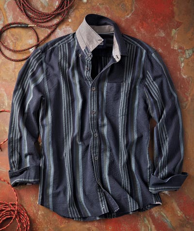 Night Rumble <br>Cotton Striped Shirt</br>