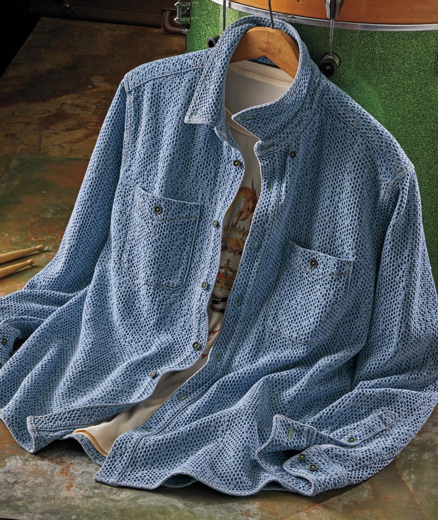 Jumpy Blues <br> Textured Denim Shirt</br>