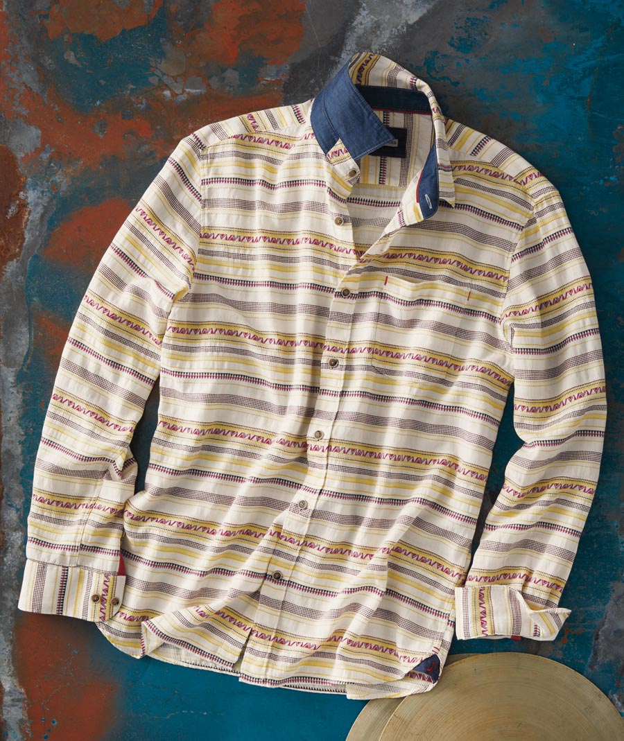 The Good Life <br>Striped Jacquard Dobby Shirt</br>