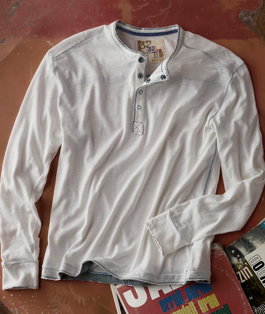 Honey <br> Cotton Slub Henley</br>