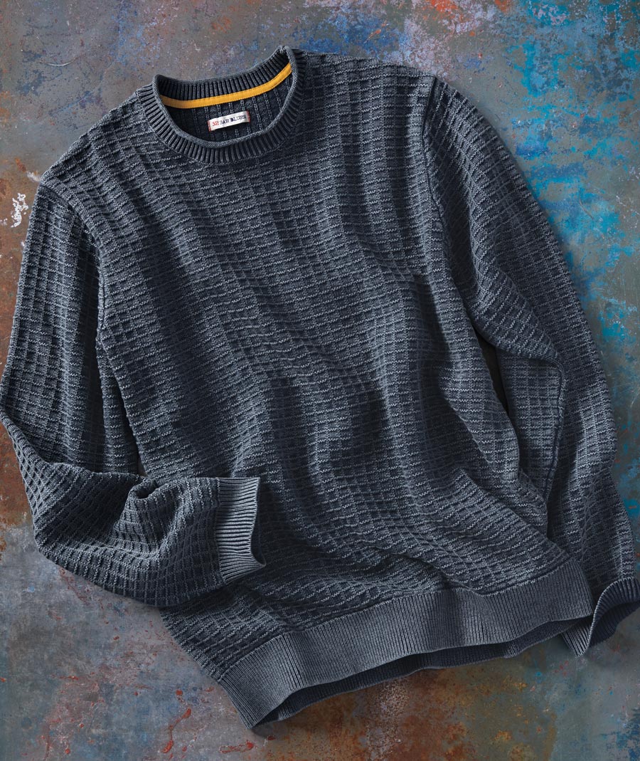 Check Blues <br> Vintage Dyed Sweater</br>